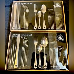 NEW IN BOX Disney Mickey Mouse Stainless Steel Serving and Silverware Sets